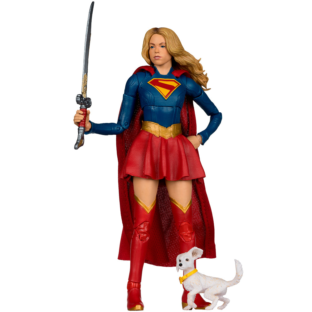 DC Multiverse Supergirl and Baby Krypto (Supergirl Movie) 7in Action Figure Deluxe Theatrical Edition