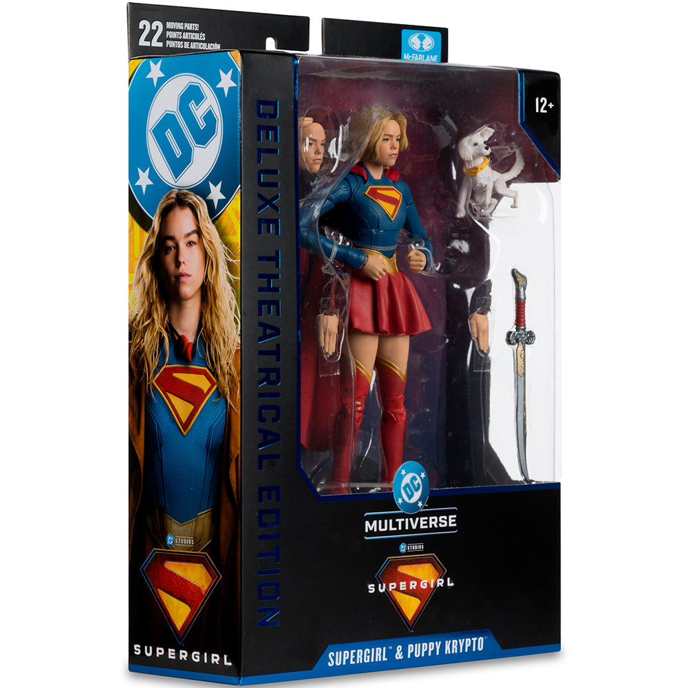 DC Multiverse Supergirl and Baby Krypto (Supergirl Movie) 7in Action Figure Deluxe Theatrical Edition