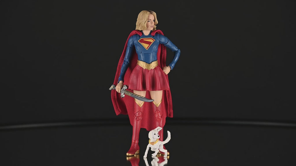 DC Multiverse Supergirl and Baby Krypto (Supergirl Movie) 7in Action Figure Deluxe Theatrical Edition